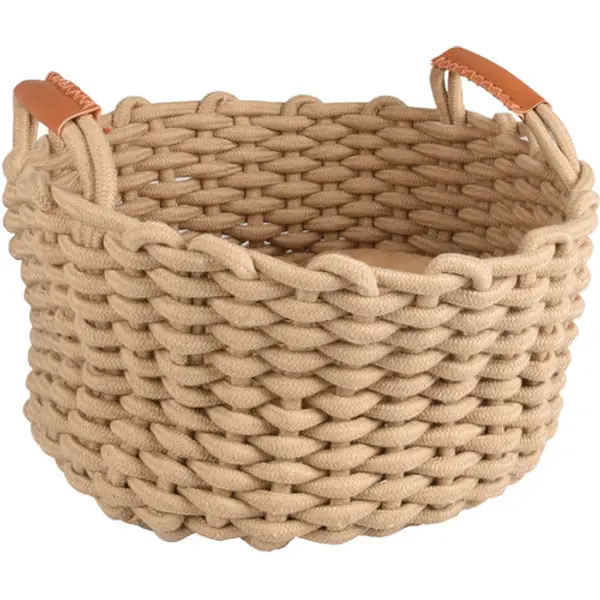 PANIER ENYA ROND BEIGE & BEIGE CLAIR