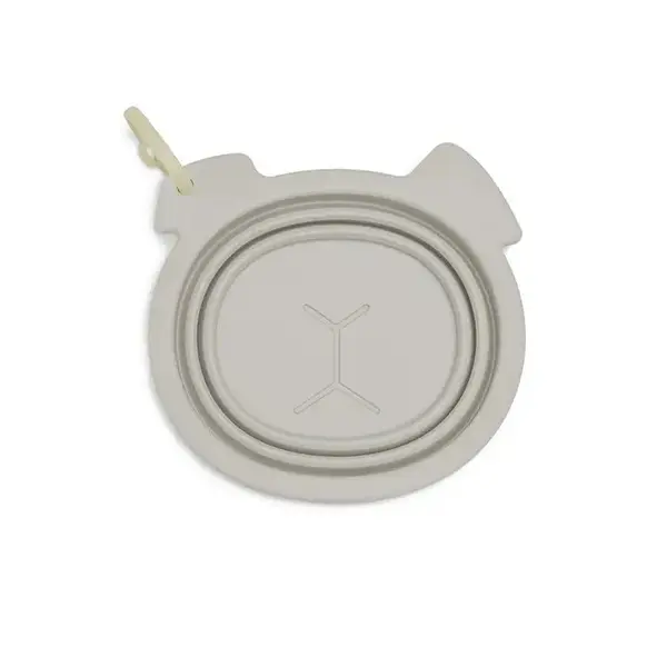 Bol pliable de voyage pour chien en silicone taupe 500 m