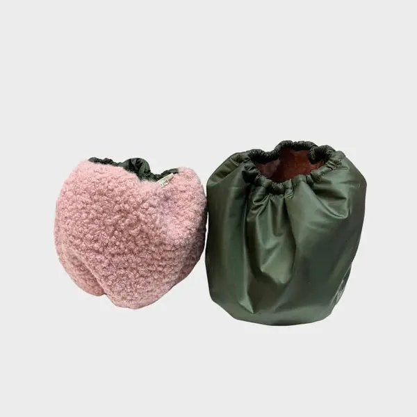 SNOOD HIVER WATERPROOF ET FOURRÉ POUR CHIEN - KAKI ET ROSE