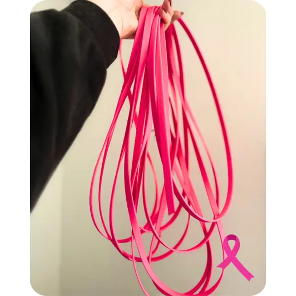 Longe type biothane 10 mm – Octobre Rose – Papatte Rose
