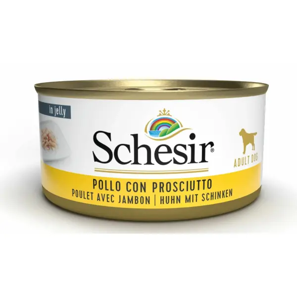 Schesir Poulet et jambon en gelée 150g – Chien
