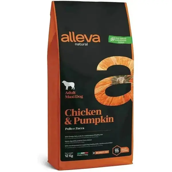 Alleva Natural Poulet & Potiron chien adulte maxi 12kg