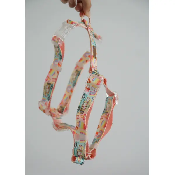 Harnais en sangle imprimée - Motif marchand de glace / pois pêche