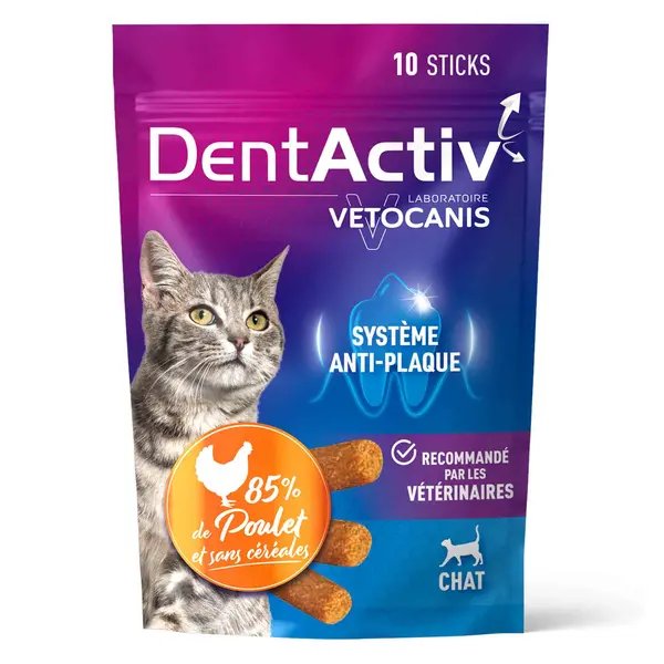 Bâtonnets Hygiène Bucco-Dentaire pour Chat, DentActiv