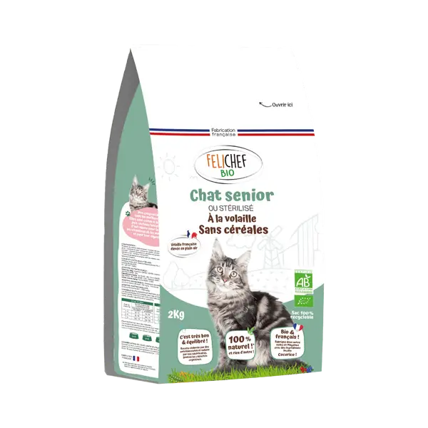Croquettes sans céréales BIO à la Volaille - Chat senior