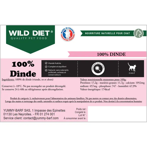Wild Diet 100% Dinde chat