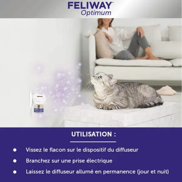 Feliway Optimum - Diffuseur anti-stress + recharge 48 ml