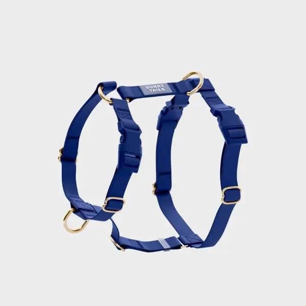 🆕 HARNAIS POUR CHIEN WATERPROOF - BLEU MARINE "NAVY" *BOUCLES COULEURS*