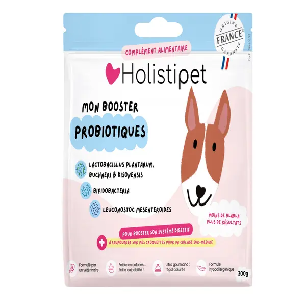 Holistipet Complément Chien Booster Probiotiques XL - 300 g