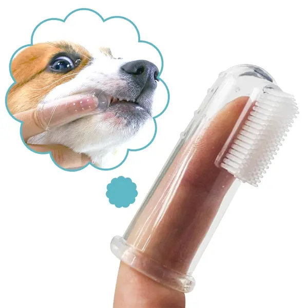 Brosse à dents à doigt pour chien
