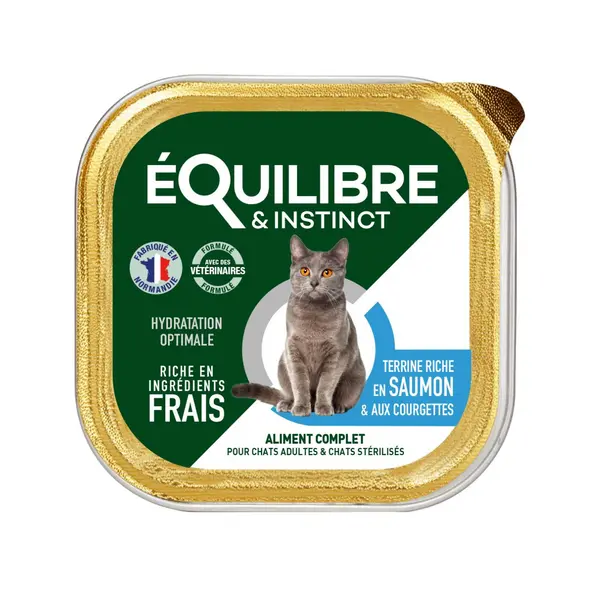 Boîtes Chat - Équilibre & Instinct Terrine chat stérilisé Saumon - 85 gr