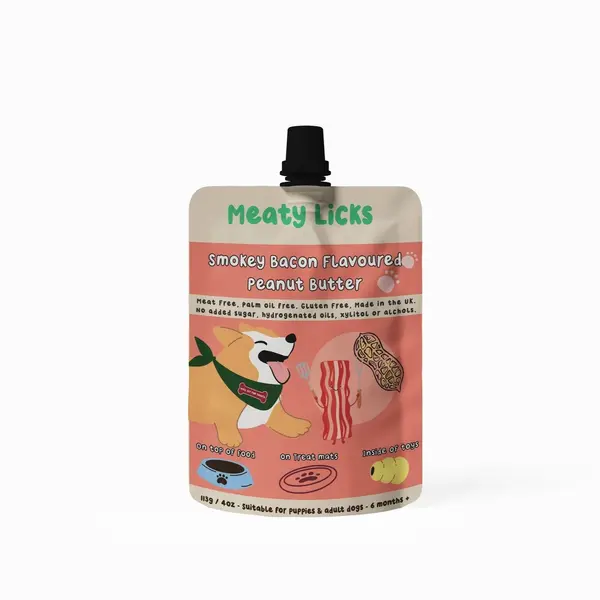 Meaty Licks - Sachet de beurre de cacahuète aromatisé au bacon