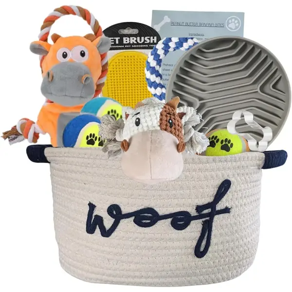 New Puppy Gift Basket and Starter Toy Set