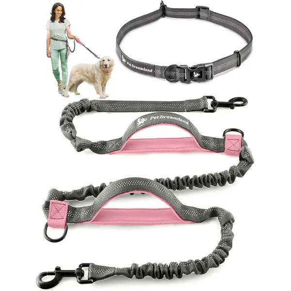 Hands-Free Dog Leash for Large Dogs, Adjustable Waist Belt