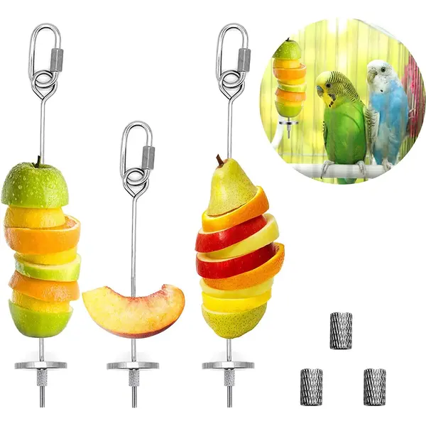 Stainless Steel Bird Food Skewers, 3 Pack