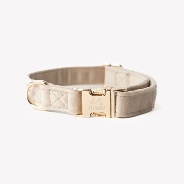'Sand' - Velvet Dog Collar
