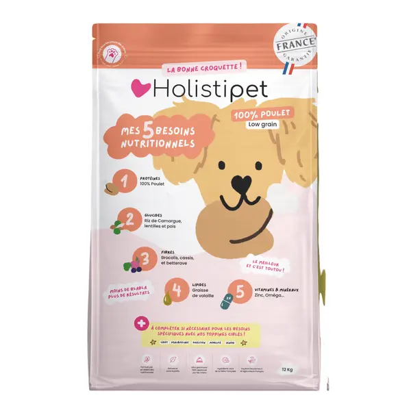 Holistipet Croquettes Chien Poulet - 2,5 kg