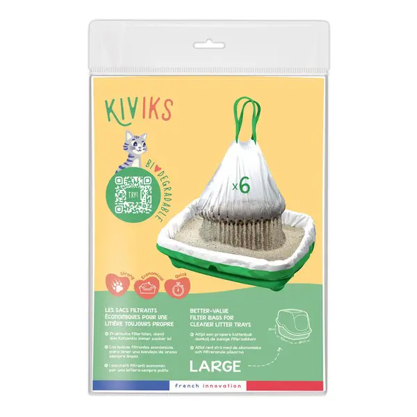 Kiviks Sacs à litière filtrants Taille L Blanc - 52 x 34 x 25 cm