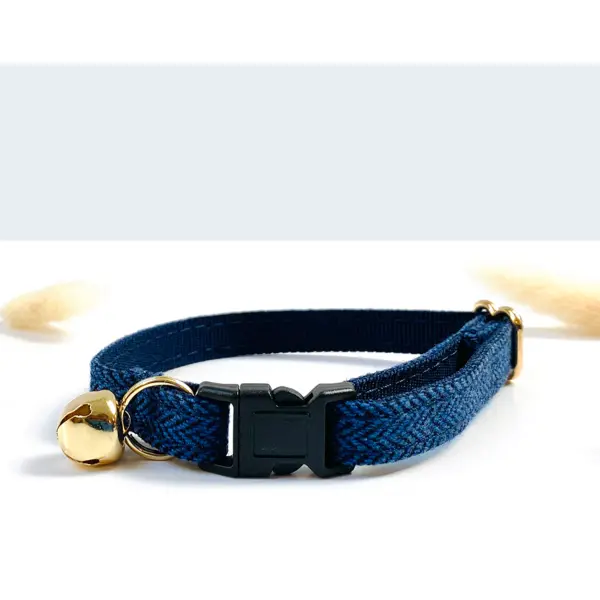 Collier Chat Anti-Étranglement Chevron Marine