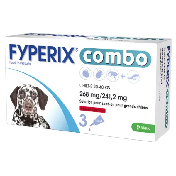 Fyperix Combo chat et furet – 6 pipettes spot-on antiparasitaire – KRKA