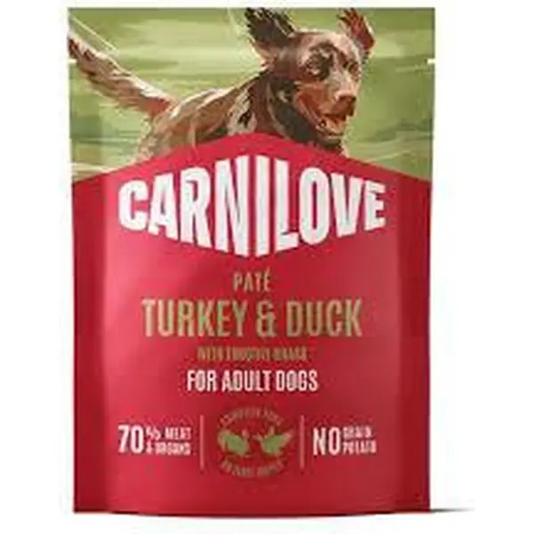 CARNILOVE Adult Pâtée en Pochon pour Chien Dinde et Canard 300 g