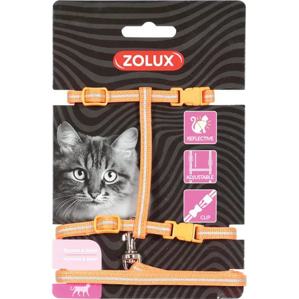 Laisse Chat – Zolux Kit Harnais et Laisse Orange