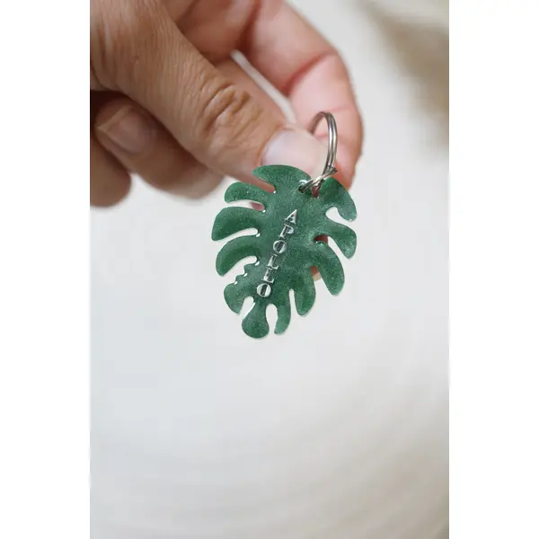 Médaille en résine - Feuille de Monstera