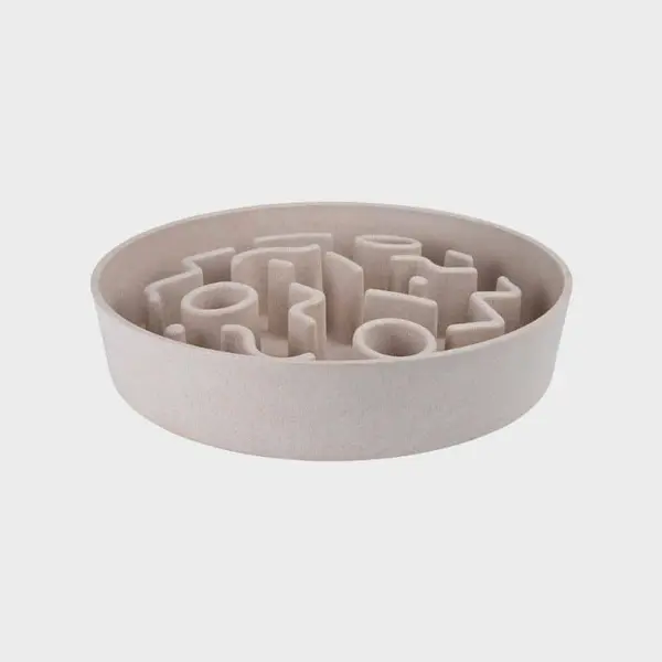 GAMELLE ANTI-GLOUTON POUR CHIEN - BEIGE (DISPO EN 2 TAILLES)