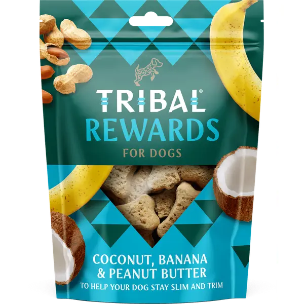 TRIBAL Friandises Noix de Coco, Banane & Beurre de Cacahuète pour Chien 125g