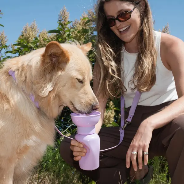 Gourde Flip pour chien avec gamelle rétractable intégrée 59cl