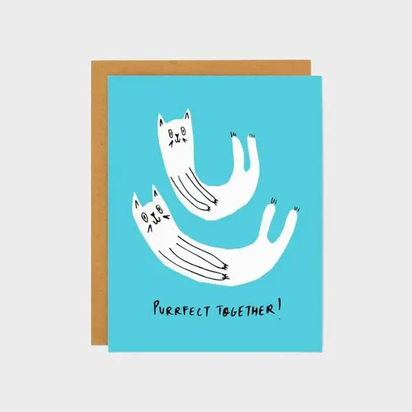 CARTE AVEC ENVELOPPE - PURRFECT TOGETHER