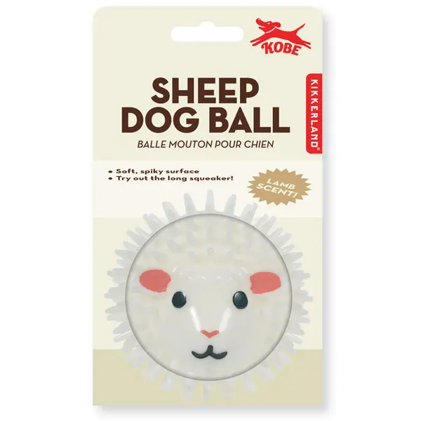 KIKKERLAND Kobe Sheep Dog Ball Jouet pour chien