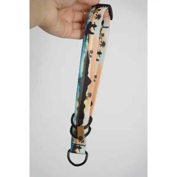 Collier pour chien en sangle imprimée - Motif Tahiti