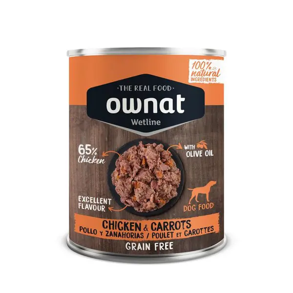 Boîte Chien – Ownat Wetline Poulet et Carottes 400 gr