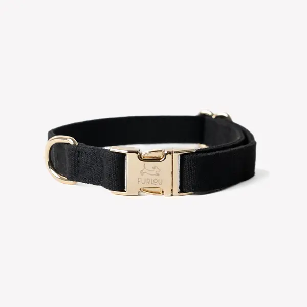 'Black' - Canvas Dog Collar