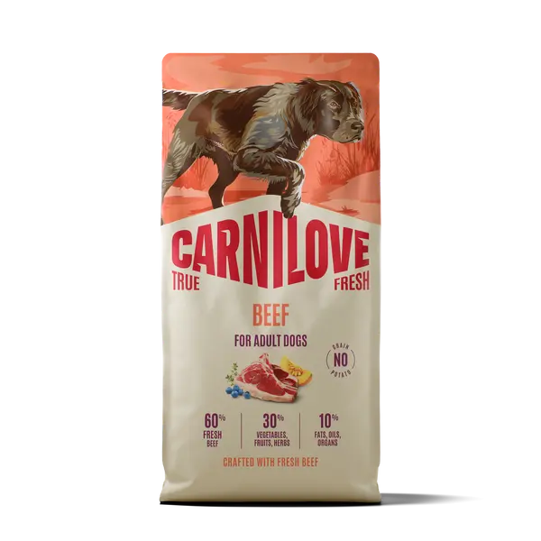 CARNILOVE True Fresh Adult Croquettes Chien Adulte Bœuf 1,5 kg et 12 kg