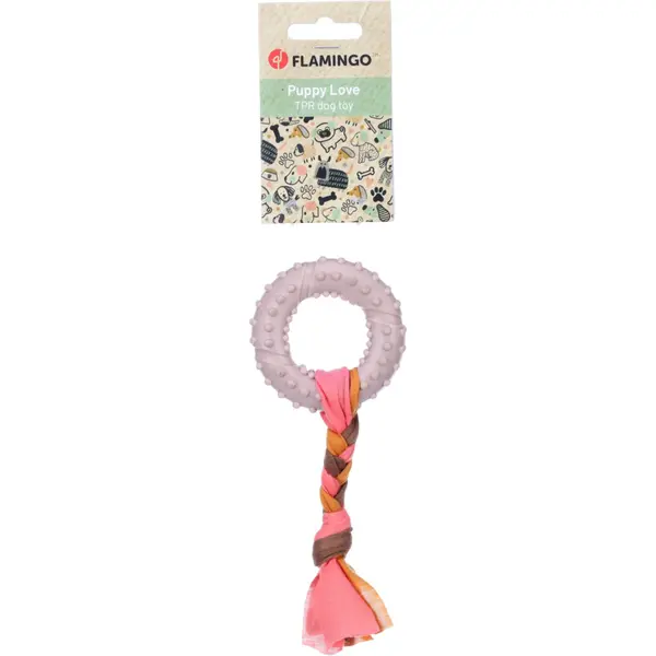 Flamingo Jouet Chiot Bunty Anneau Gris - 17 x 7,3 cm x 2,1 cm