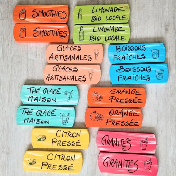 Pancarte indicatif colorée avec dessin – Signalétique ludique et personnalisable