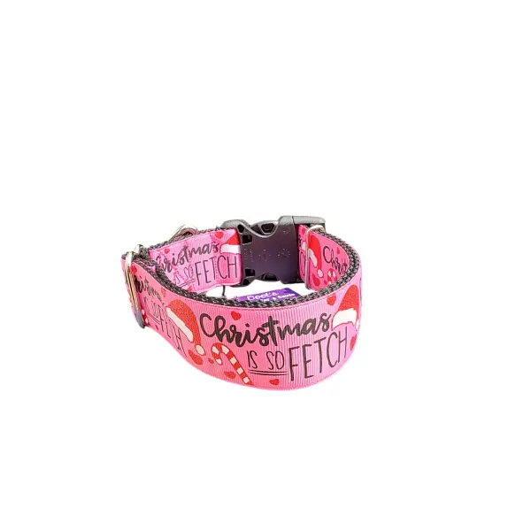 1.5" Wide Christmas Is So Fetch Nylon Dog Collar