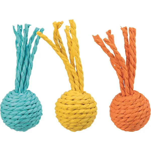 Trixie Jouet Chat Balle hochet multicolore - Ø 4 cm (Livré aléatoirement parmi 3 coloris)