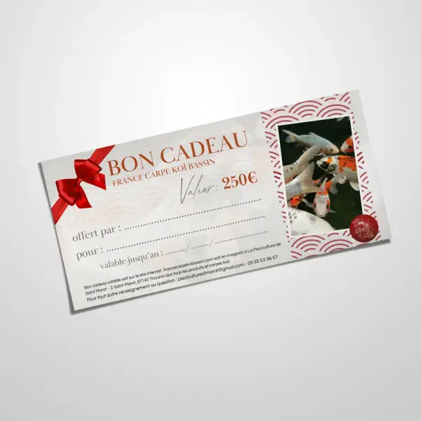 Carte cadeau France Carpe Koï bassin 250€