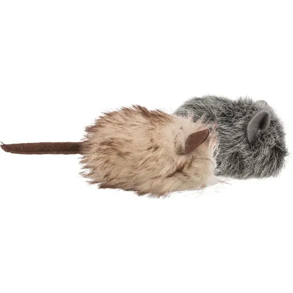 Trixie Jouet Chat Souris en peluche avec Herbe à chat - 9 cm (Livré aléatoirement parmi 2 coloris)