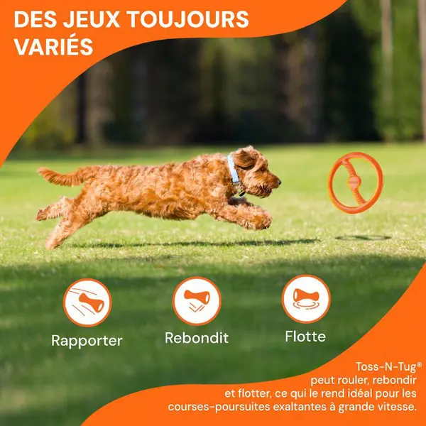 Bionic Jouet Chien Anneau Toss-N-Ring Orange - Ø 23 cm