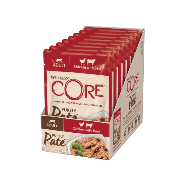 Wellness Core – Paté Chat Adulte Poulet & Bœuf 8x85g