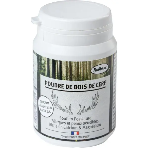 BUBIMEX Poudre de Bois de Cerf Complément Alimentaire 100% Naturel Chiens et Chats 60g
