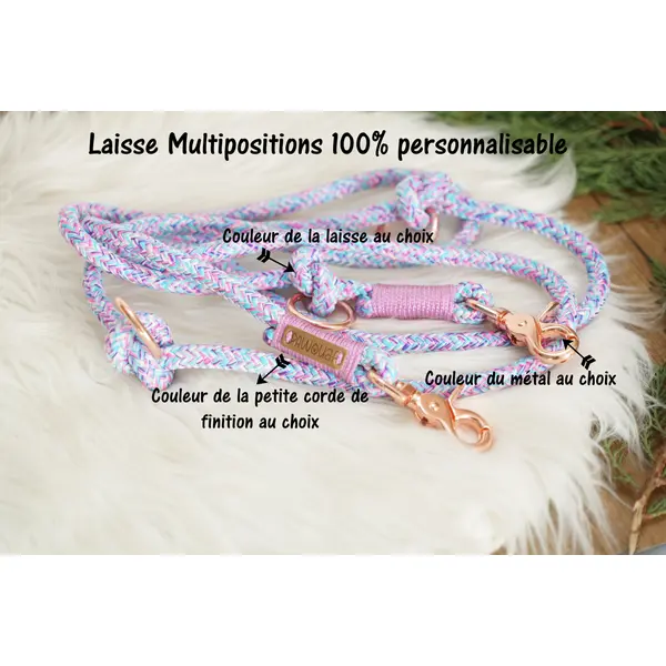 Laisse multipositions personnalisable