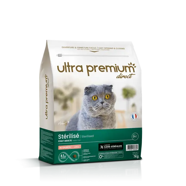Croquettes Chat Saumon - Sans Céréales - Pour Chat Stérilisé