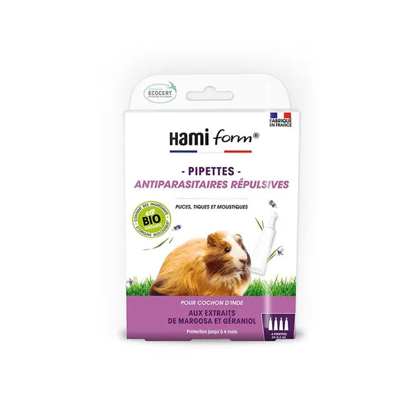 Pipettes antiparasitaires répulsives Bio cochon d'Inde